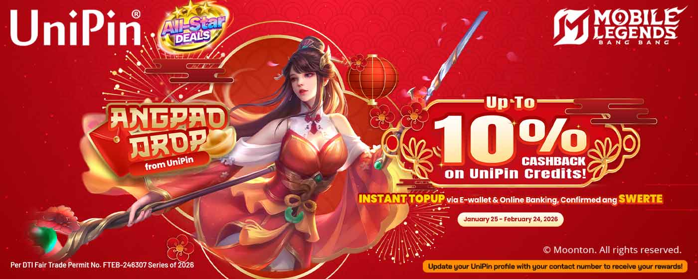 🧧 ANGPAO DROP IS HERE: SCORE UP TO 10% CASHBACK ON UNIPIN CREDITS! 🧨(PH)